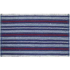 Homescapes Bath Mat Handloomed Blue, Red