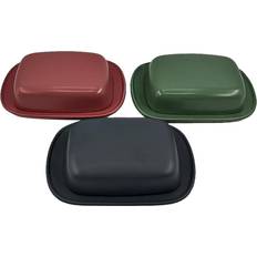 Grey Butter Dishes Dkd Home Decor - Butter Dish 3pcs