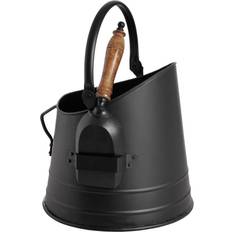 Hill Interiors Coal Bucket with Teak Handle Shovel