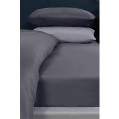 Freemans Plain Dyed Non-Iron Fitted Bed Bed Sheet Grey, Silver