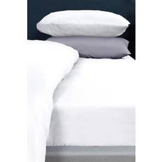 Freemans Plain Dyed Non-Iron Fitted Bed Bed Sheet White