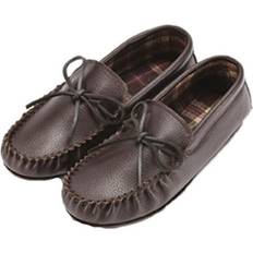 Brown - Women Moccasins Eastern Counties Leather Unisex Fabric Lined Moccasins (15 UK) (Dark Brown)