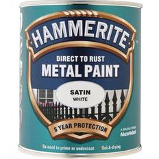 Hammerite SATW750 Direct Rust Satin Metal Paint White 0.75L