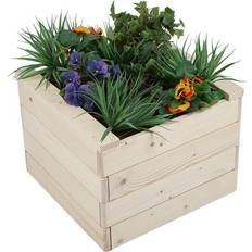 Trueshopping Square Wooden Vegetable Planter Box Timber Flower Plant