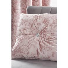 Catherine Lansfield Crushed Velvet Cushion Blush Complete Decoration Pillows Pink