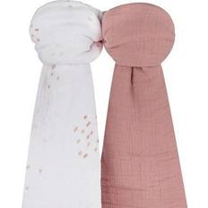 Ely's & Co. 2-Pack Dotties Cotton Muslin Swaddle Blankets In Pink Pink 47in X 47in