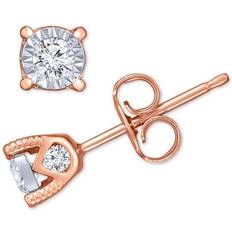 TruMiracle Stud Earrings - Rose Gold/Transparent