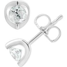 Macy's Stud Earrings - White Gold/Transparent