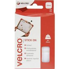 Velcro Brand Stick On Squares 25mm White