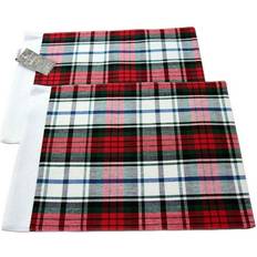Homescapes Cotton Christmas Macduff Tartan Pack Place Mat Red, Green, White