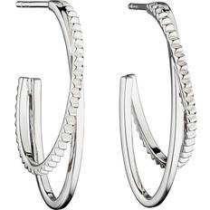 Fiorelli Sterling Diamond Cut Double Strand Hoop Earrings