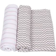 MiracleWare 3240 Pink & Gray Muslin Swaddle, 2 Pack