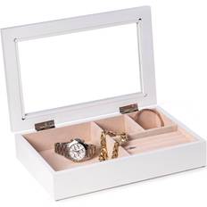 Bey-Berk Solid Jewelry Box - White