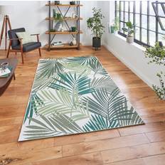 Think Rugs 160x230cm Miami Leaf Beige, White, Green