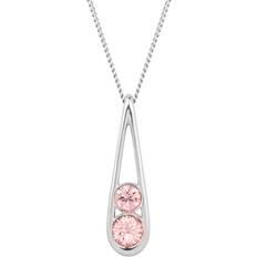 Fiorelli Sterling Teardrop Light Rose Crystals Pendant P5099P