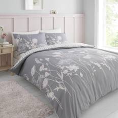 Catherine Lansfield Meadowsweet Floral Duvet Cover Pink, Grey