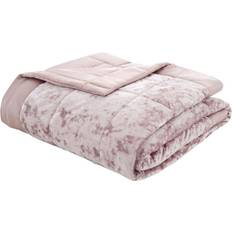 Bedspreads Catherine Lansfield Crushed Velvet Blush Bedspread White, Pink