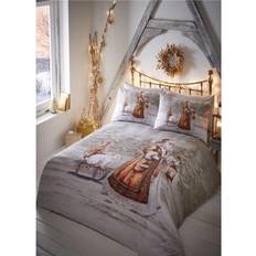 Portfolio Home Bedmaker Twilight Santa Christmas Single Duvet Cover Beige, Multicolour