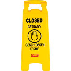 Rubbermaid Commercial FG611278 YEL Multi-Lingual Floor Closed Sign 2