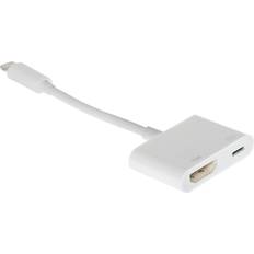 Nikkai Lightning Connector to Lightning Port Digital AV Adapter - White