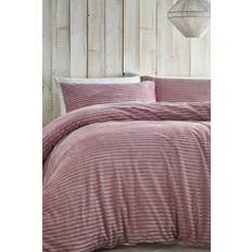 Portfolio Home Blush Alaska Ribbed Fleece Duvet Cover Pink