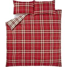 Catherine Lansfield Kelso Duvet Cover Red, Grey, White