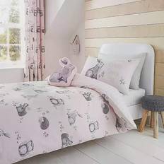 Catherine Lansfield Woodland Friends Easy Care Fitted Bed Sheet Pink (35.43x74.8cm)