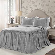 Lush Decor Ticking Stripe Bedspread Grey