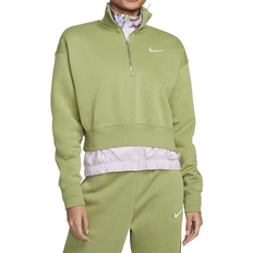 Nike Women's Sportswear Phoenix Fleece Oversized 1/2-Zip Crop Sweatshirt - Alligator/Sail