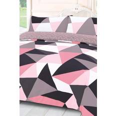 Dreamscene Geometric Print Duvet Cover Black, White, Grey, Green, Blue, Pink, Yellow (200x200cm)