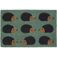 Green Entrance Mats Premier Housewares Hedgehogs Doormat Green