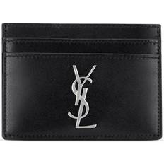 Saint Laurent Monogram Leather Card Case - Black