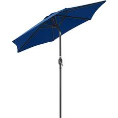 Christow Navy Garden Parasol Umbrella Aluminium Sun