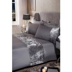 Sienna Double Crushed Duvet Cover Grey, Silver, Pink, Beige (198x198cm)