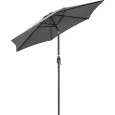 Christow Grey Garden Parasol Umbrella Aluminium Sun