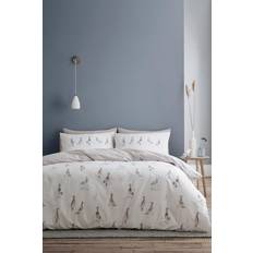 Catherine Lansfield Dapper Ducks Duvet Cover Natural, Grey, Brown, White