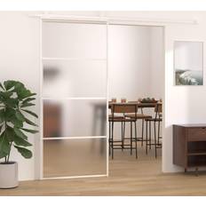 vidaXL Sliding Door Frosted ESG Sliding Door Clear Glass (90x)