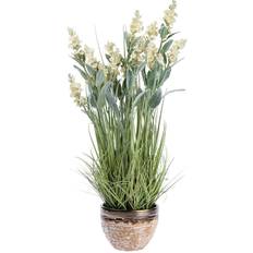 Homescapes Artificial White Lavender Plant Pot, 66 Artificial Plant