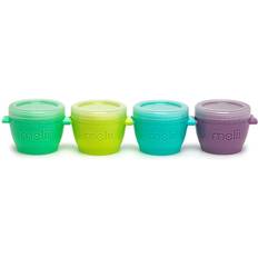 Melii Food Containers Assorted Green & Blue 4-Oz. Snap & Go Pod Set of Four