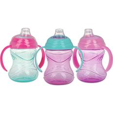 Nuby 3pk Clik-It Handle Cup Purple/Pink/Aqua 8oz