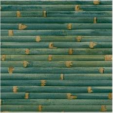 Grandeco Wanderlust Bamboo Green Teal Paste The Wall Vinyl Wallpaper