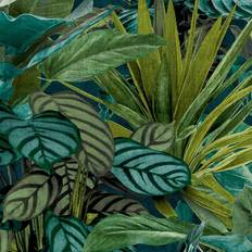 Grandeco Tropical Vista Green Textured Matt Wallpaper