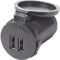 Blue Sea 1045-BSS Dual USB 4.8A Charger Port 12/24vDC Socket Mount