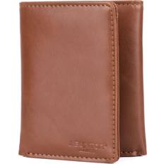 Buxton Men s D-Type RFID Three-Fold Vegan Leather Tan