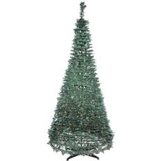 Glass Christmas Trees Northlight 6' Prelit Artificial Slim Holly Leaf Pop-Up Christmas Tree 182.9cm