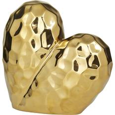 Litton Lane 11 Gold Porcelain Glam Heart Sculpture Figurine