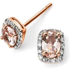 Elements Diamond And Morose Goldanite Earrings - Rose Gold/Diamonds/Pink