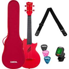 Cascha Carbon Fiber Concert Ukulele Red