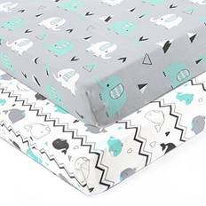 Pack n Play Stretchy Fitted Mini Crib Sheets 2-pack