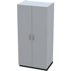 Kitchen unit with hinged doors, 2 hotplates, basin at right, grey, 1956 x 900 x 650 mm